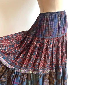 Koos Van Den Akker 80s Vintage Skirt Boho Midi Gypsy Chic sz 8 10 - Picture 1 of 10