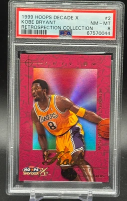1999 Hoops Decade X Retrospection Collection #2 KOBE BRYANT - PSA 8 LOW POP RARE - Image 1 of 2