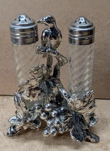 Arthur Court Trauben Reben Vögel Salz & Pfefferstreuer Aluminium Hohlgeschirr 2001 - Bild 1 von 6