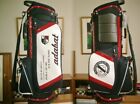 Adabat Unisex Sporty Synthetic Leather x Fiber Navy Blue White Red Golf Bag
