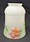 Ribbed Floral Design Frosted Glass Ceiling Fan Light Chandelier Lamp Shades