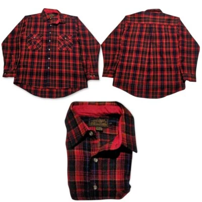 Vintage Eddie Bauer Wool Flannel Shirt Mens L  Multicolor Plaid Button Up  - Image 1 of 4