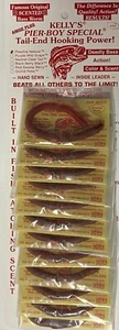 Kelly Pier Boy Special plastic worm "rubber worm" Peachie Natural *card of 12 - Picture 1 of 1