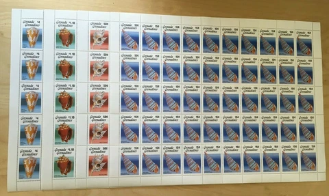 FULL SHEETS Grenadines 1986 767-70 - Seashells - Set of Sheets - MNH Cover