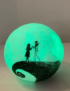 Jack Skellington Sally Zero Room Light Nightmare Before Xmas Round Globe Disney - Picture 1 of 5