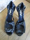 Ysl Yves Saint Laurnt Leopard Calf Hairplatform Sandal Shoes 355 Lqqk