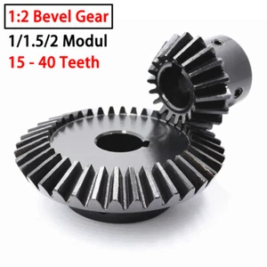 1/1.5/2 Modul 1:2 Bevel Gear 15-40T Transmission Gears 90° Bevel Gears 45# Steel - Picture 1 of 7