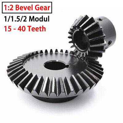 1/1.5/2 Modul 1:2 Bevel Gear 15-40T Transmission Gears 90° Bevel Gears 45# Steel • 9.04£