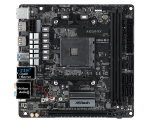 ASRock A320M-ITX Moederbord, AMD AM4, Dual-Channel DDR4, Ultra M.2, PCIe 3.0 x16 - Afbeelding 1 van 4