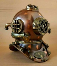 Antique Diving Helmet U.S Navy Mark V Deep SCA Scuba Brown Antique Divers Helmet
