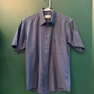 Camicia Alfred Dunhill con bottoni manica corta 38-15 blu - Foto 1 di 6