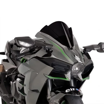 Motorcycle Windscreen Windshield For Kawasaki Ninja H2R H2 2015-2024 (Black) - Imagem 1 de 4