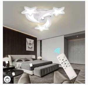 LED Modern Ceiling Light Fixture 3 Heads Ceiling Lamp Remote App Control Kids - Picture 1 of 13