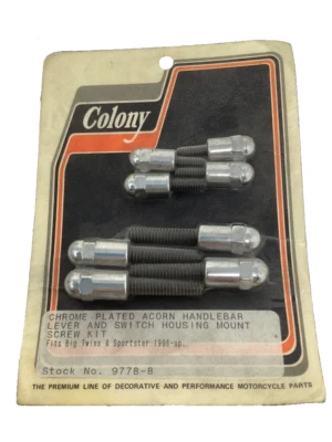 NOS Harley Colony V-Twin 9778-8 Acorn Handlebar Lever Switch Housing Mount Screw - Imagem 1 de 4