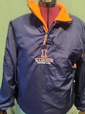 Vintage Illinois Fighting ILLINI Jacket Men Small Navy Blue Pro Player Orange  - Image 1 of 4