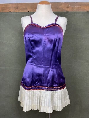 40s 50s Dress Purple Acetate Custom Hand Made Talon Zipper Dance Costume Vintage - Image 1 of 4