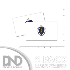 Massachusetts State Flag Sticker Decal Bumper MA Bay Stater State 2 Pack 5in - Picture 1 of 2