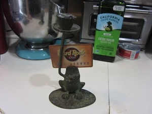 Candelabro cónico vintage de latón Frog 7” almohadilla para lirios - Imagen 1 de 10