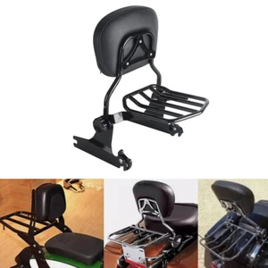Adjustable Backrest Sissy Bar Luggage Rack For Harley Softail Deluxe FLSTN 05-15 - Picture 1 of 11