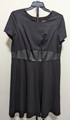 Vestido ABS ALLEN SCHWARTZ Lane Bryant Talla Grande 2X Negro Imitación Cuero Bolsillos  Foto 1 de 4