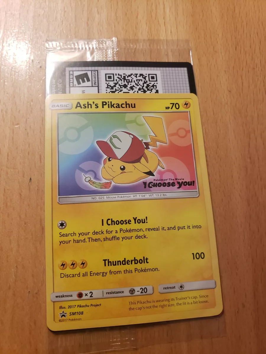 I Choose You Sealed Ash's Pikachu Promo Card SM108 I Choose You Sealed Ash's Pikachu Promo Card SM108