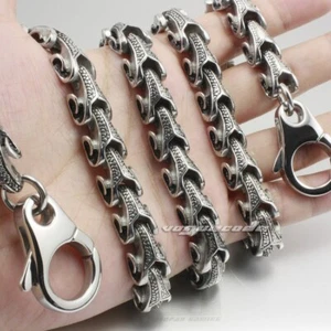 Stainless Steel Dragon Wallet Chain Biker KeyChain Punk Accessories 5A001WCC - Picture 1 of 16