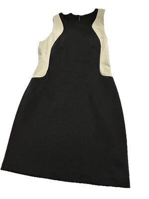 Vestido Vaina W118 Walter Baker Para Mujer Pequeño Negro Crema Sin Mangas Bloques de Color Foto 1 de 4