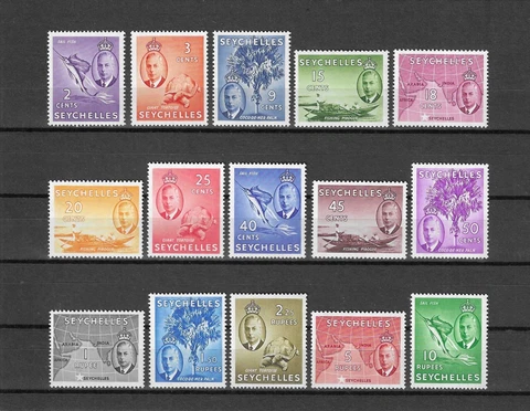 SEYCHELLES 1952 SG 158/72 MNH Cat £90 Cover