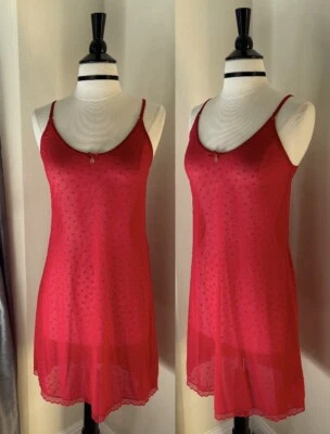 Sexy Camisón Coqueta Lazo Rojo Malla Corazón Corto Negligee Babydoll M Foto 1 de 4