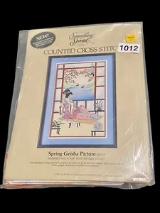 etwas besonderes Kreuzstich Frühling Geisha Bild Neu in Verpackung - Bild 1 von 2