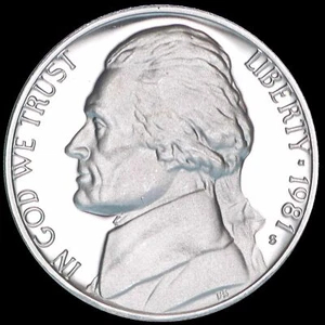 1981 S Jefferson Nickel Gem Deep Cameo PROOF US Mint Coin - Picture 1 of 3