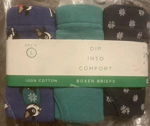 BOY’S DIP BOXER BRIEFS 3 PAIR LARGE NIP - Picture 1 of 3