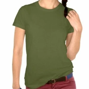 CAMISETA HANES HER WAY - ALGODÓN MANGA CORTA - VERDE OLIVA - TALLA MEDIANA - Imagen 1 de 2