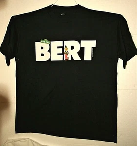 Vintage Bert From Sesame Street Muppet T-Shirt New NOS 1990's Black XL Polygram - Picture 1 of 4
