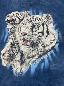 The Mountain Find The White Tigers Siberian Blue Eyes Tie Dye Shirt Size L Z29 - Picture 1 of 7