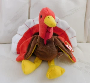 1996 TY Gobbles the Turkey #4034- 11/27/96 - Thanksgiving Decor - Perfect - NWT - Picture 1 of 6