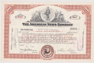Certificado de acciones de American News Company - Imagen 1 de 1