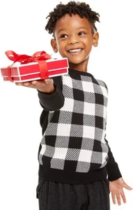 NWT MSRP $40 Charter Club Big Boys Buffalo Check Family Sweater Size Large - Picture 1 of 7
