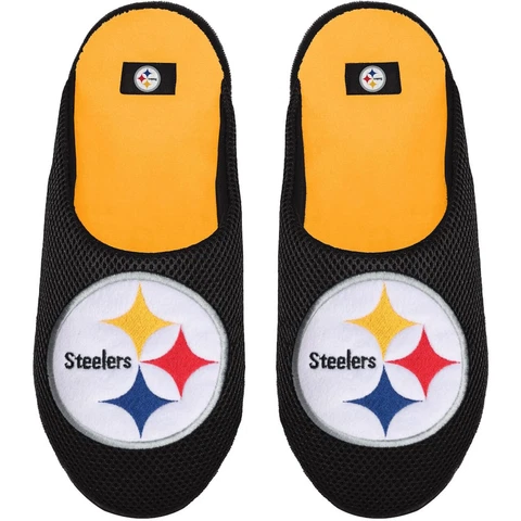 Pittsburgh Steelers Big Logo Colorblock Mesh Slippers Cover