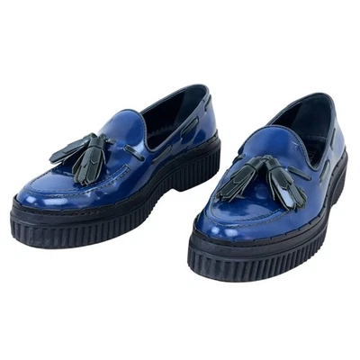 Mocasines TOD'S para mujer de cuero con plataforma y borla sin cordones azul marino negro 35/US 5 Foto 1 de 4