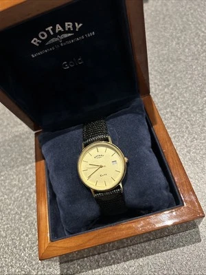 Rotary Elite 9ct Gold Luxury Swiss Made Mens Watch Boxed And Papers - image 1 of 4