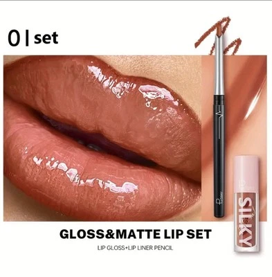 2-in-1 Lip Liner & Lipstick – Velvet Matte, Waterproof, Long Lasting Lip Gloss - Image 1 of 4