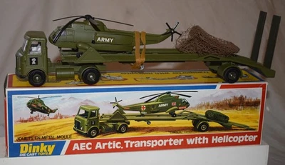 Dinky No. Vintage Camión transportador artístico 618 AEC con helicóptero - NUEVO en caja Foto 1 de 4