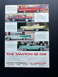 Vtg. 1957 Chrysler Magazine Printed Automotive Ad Coupe Hardtop Conv. Sedan Wago - Picture 1 of 6