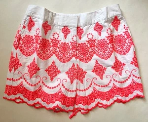 New Women’s Boden White & Bright Orange Broderie Anglaise Shorts UK Size 6 - Picture 1 of 4