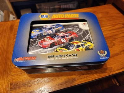1:64 ACTION 2003 NAPA DEI 3 CAR TIN SET #8 EARNHARDT JR #1 PARK #15 WALTRIP NIB - Image 1 of 4