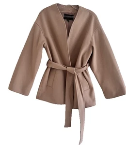 LIPSY .. Stunning Beige Belted Midi Length Jacket Size UK 10 - Picture 1 of 7
