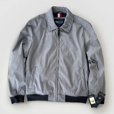 Tommy Hilfiger TH Flex Heather Gray Water- & Wind-Resistant Bomber Jacket M - Image 1 of 4