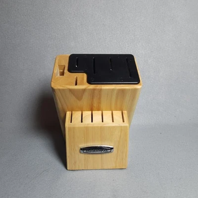 Bloque de cuchillos de encimera de madera Farberware incorporado 10 ranuras cocina Foto 1 de 4