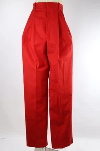 JACQUEMUS La Casa Hose Rot Baumwolle High Waist Plissee Gerades Bein Größe 36 - Bild 1 von 23